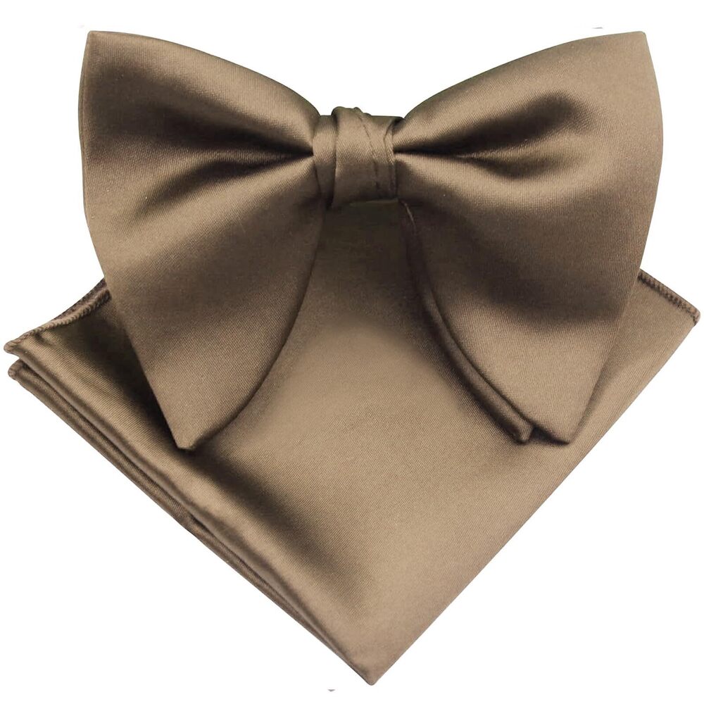 8048 Bow Ties , Pre-tied Adjustable Oversize Bowties and Pocket Square Set